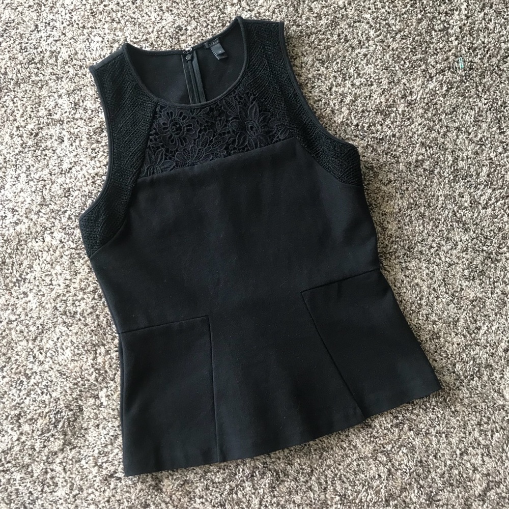 J. Crew Black Ponte Tank